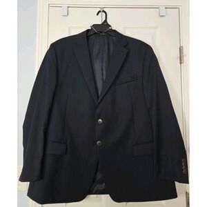 Joseph Feiss Gold Men 46R Executive Fit Classic Navy Wool Blazer Sport Coat‎